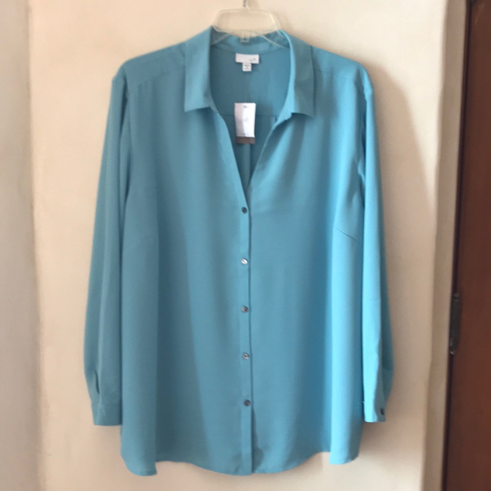 J.Jill Blouse lovely soft seafoam color size 4x